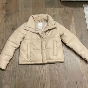 Abercrombie and Fitch Cream/Tan puffer jacket.